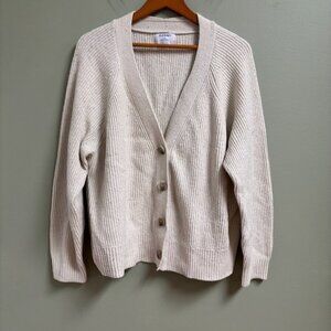 Old Navy Womens Relaxed Cardi Cozy Cashmere Size XL Oatmeal Preppy Academia Boho